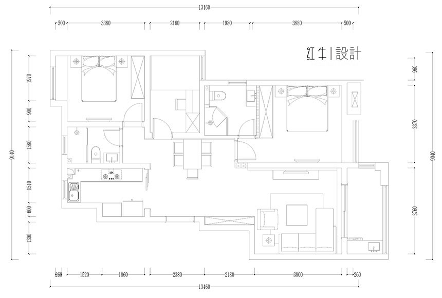 水印860x580_余瑋_南京市浦口區(qū)融僑觀邸106㎡現(xiàn)代風(fēng)格裝修_平面圖