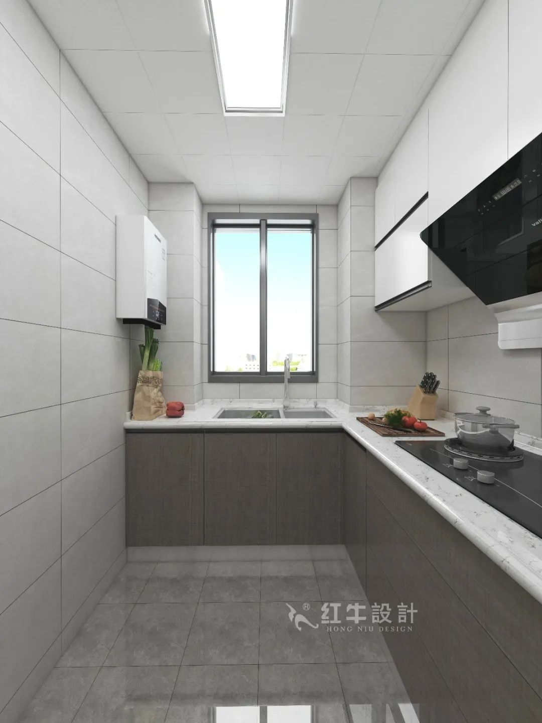 劉萍萍_花崗鴻福城132㎡現(xiàn)代簡約風格_兩套小戶型打通變大宅，中西雙廚房+衣帽間打造品質(zhì)生活！10廚房