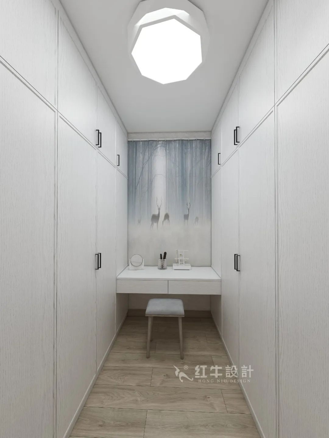 劉萍萍_花崗鴻福城132㎡現(xiàn)代簡約風格_兩套小戶型打通變大宅，中西雙廚房+衣帽間打造品質(zhì)生活！13衣帽間