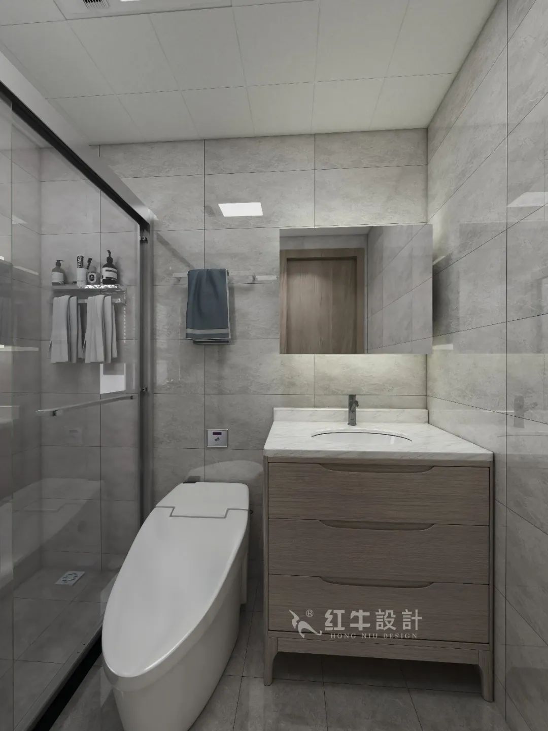 劉萍萍_花崗鴻福城132㎡現(xiàn)代簡約風格_兩套小戶型打通變大宅，中西雙廚房+衣帽間打造品質(zhì)生活！15衛(wèi)生間
