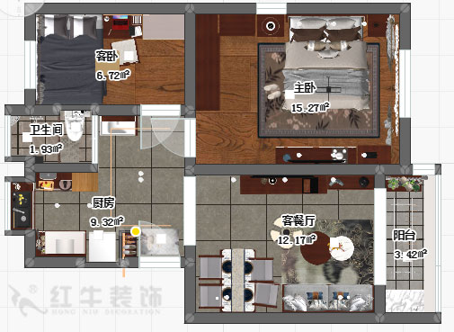 孟憲濤_四條巷34號1-201-62㎡-新中式風格_平面圖+logo