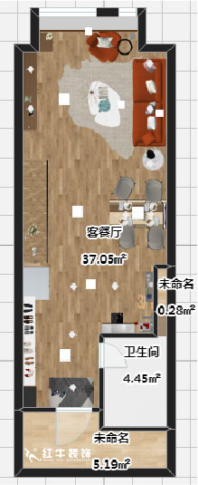 吳波_明發(fā)銀河城1-407-40㎡挑高-現(xiàn)代風(fēng)格00彩平圖