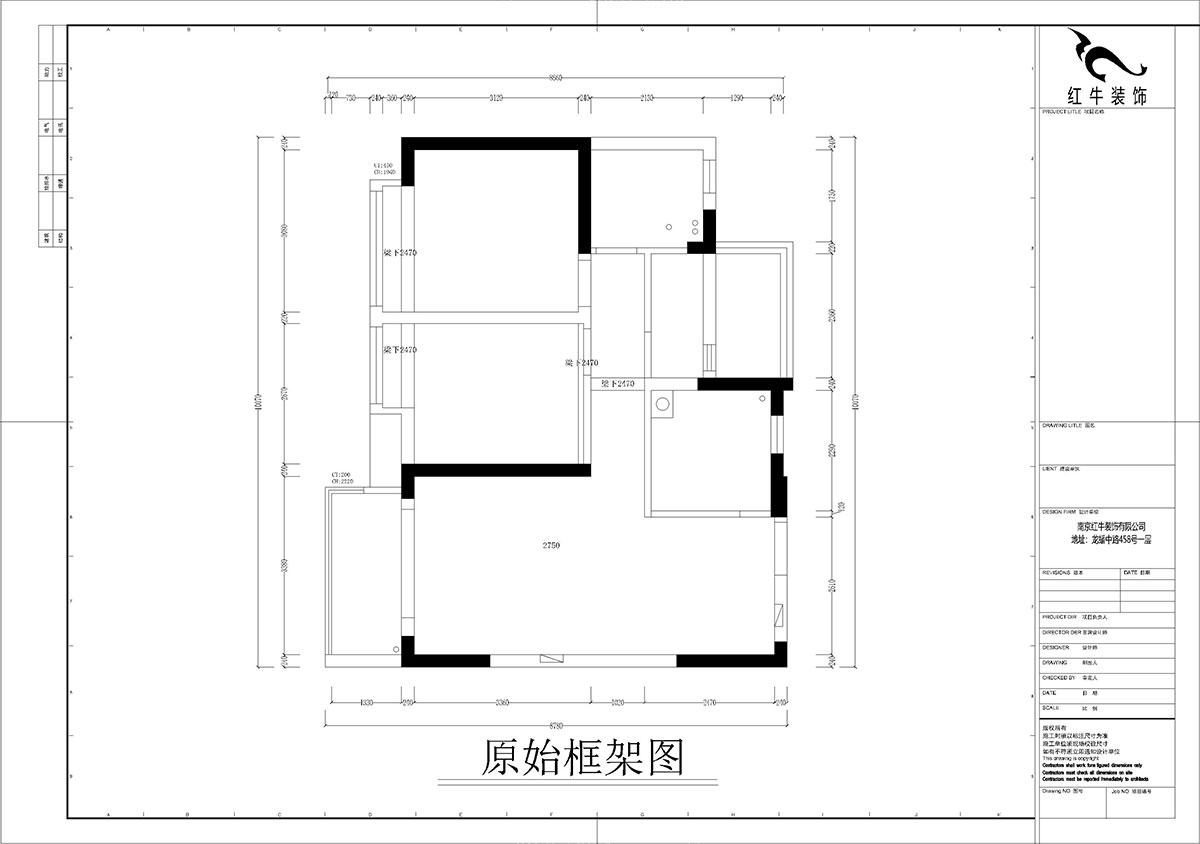 孟憲濤｜華潤幸福里10-2203-88㎡-簡約風格｜3室1廳1衛(wèi)｜新房裝修｜定制家￥118229｜全包12萬｜00_01原始框架圖