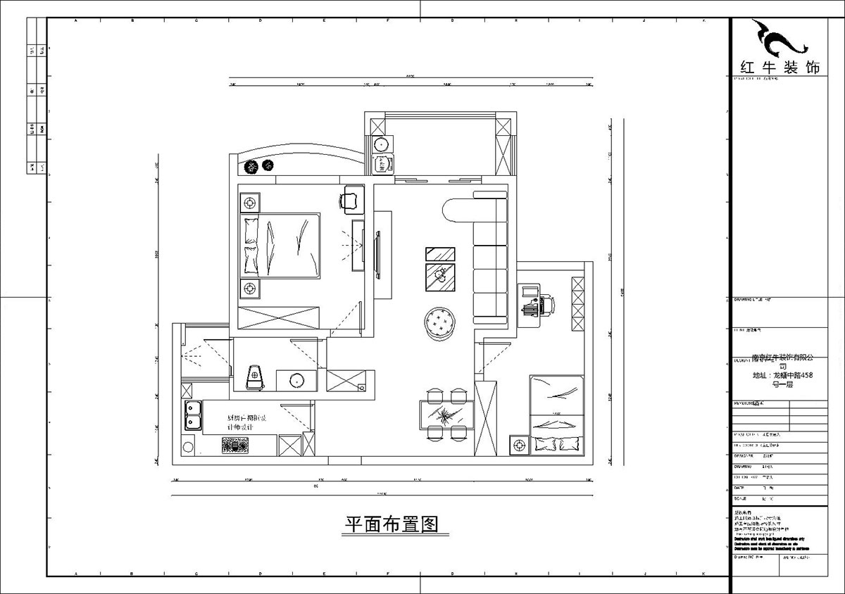 【實景案例】孟憲濤｜銀河灣福苑-95㎡-簡歐風格｜2室2廳1衛(wèi)｜婚房裝修｜定制家｜全包14萬｜00_02匯景國際平面布置圖