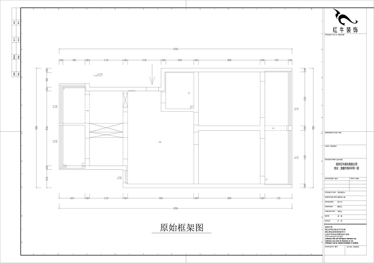 孟憲濤｜估衣廊18-3-305-100㎡-簡約風格｜3室2廳1衛(wèi)｜老房裝修｜定制家｜全包14萬｜00_01原始框架圖
