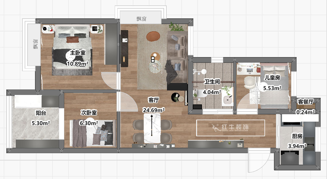 劉曉芳｜樂(lè)業(yè)西苑1-2306-86㎡-現(xiàn)代輕奢風(fēng)格｜3室2廳1衛(wèi)｜毛坯房裝修｜定制家｜全包9