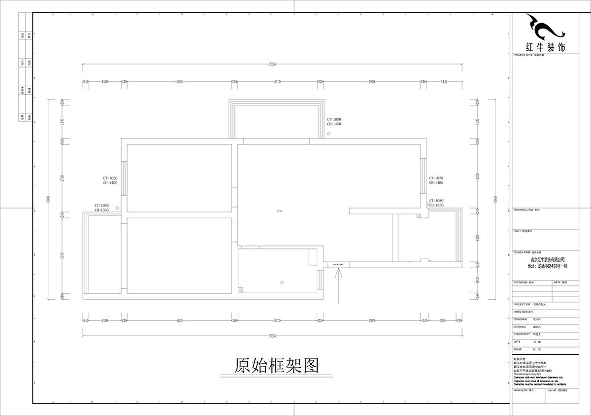 孟憲濤｜武定新村5-5-310-90㎡-現代簡約風格｜2室2廳1衛(wèi)｜老房裝修｜定制家｜全包14萬｜00_01原始框架圖