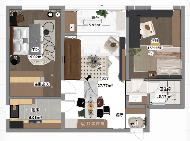 南京100㎡原木風(fēng)裝修，朗詩國際街區(qū)中園，布局太巧妙了
