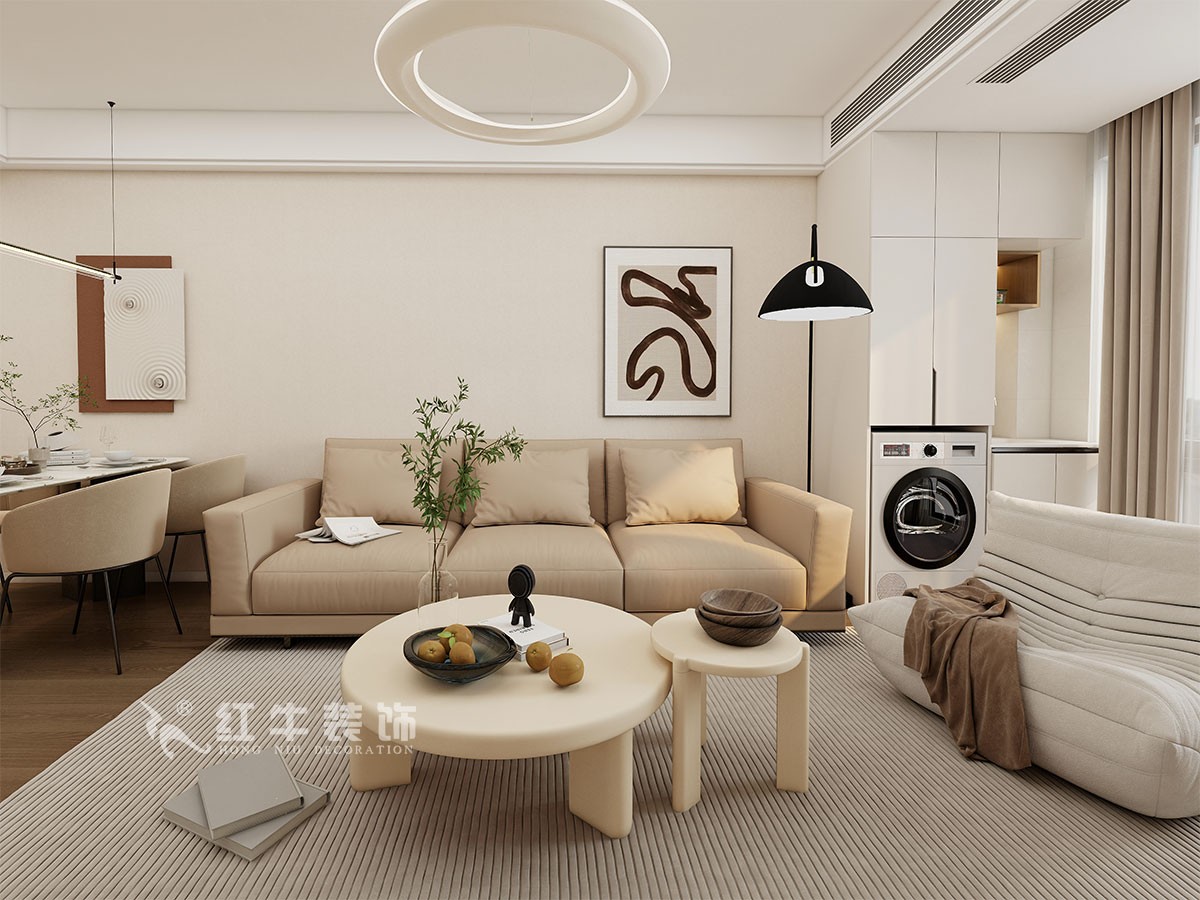 南京93㎡現(xiàn)代簡約風(fēng)裝修，臥室弧形陽臺，舒適愜意