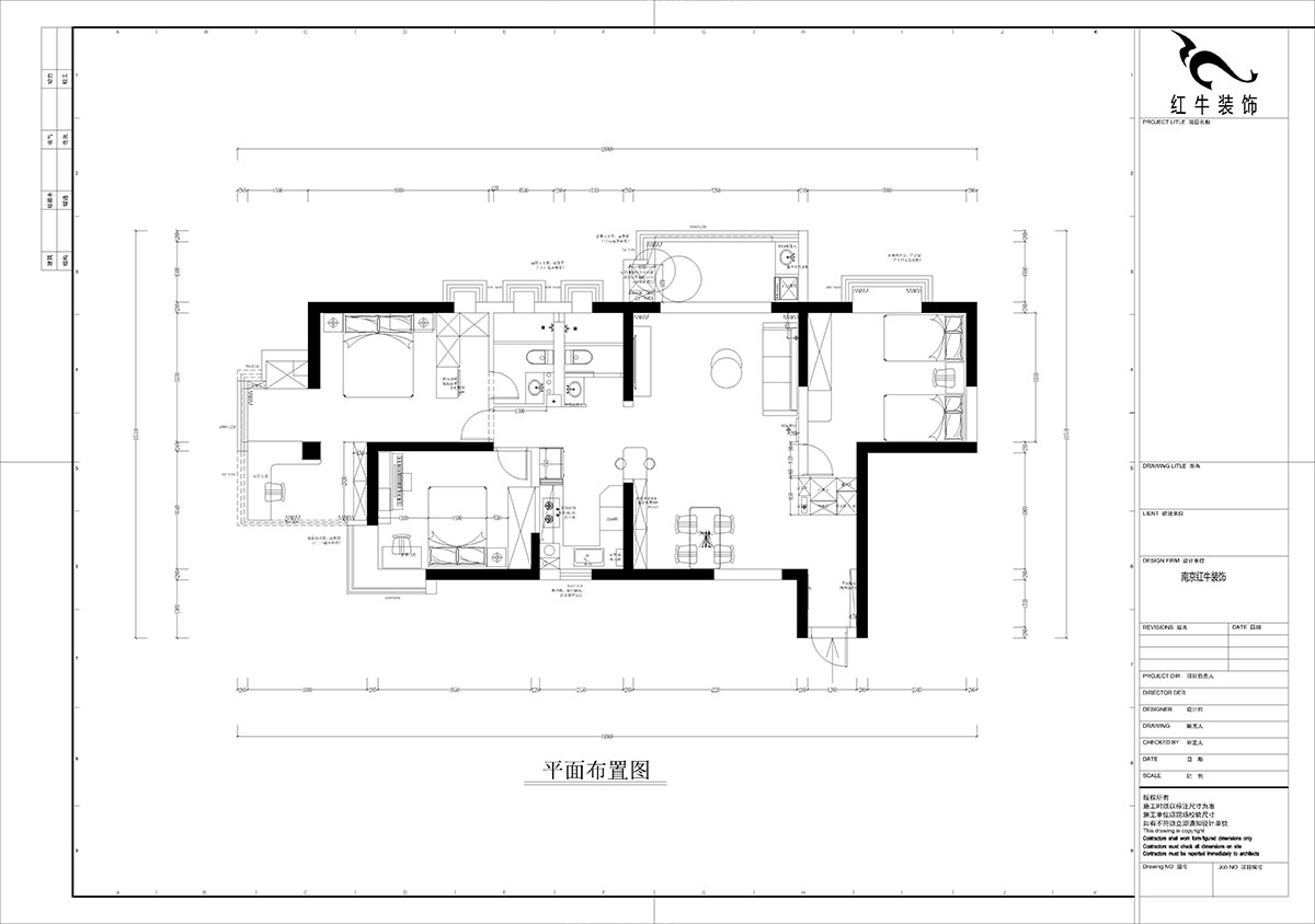 孟憲濤｜龍園北路80號1-2706-130㎡-現代簡約風格｜4室2廳2衛(wèi)｜老房裝修｜定制家｜全包16萬｜00_02平面布置圖