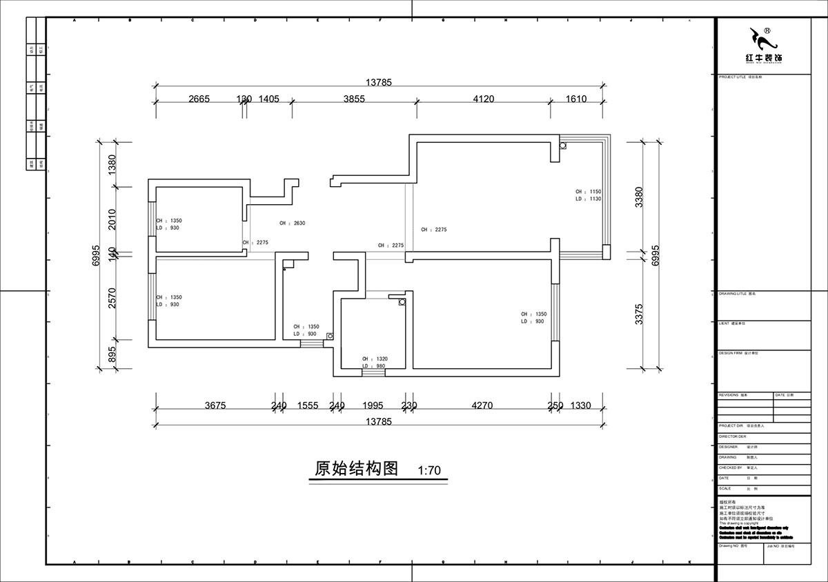 蔣?。自蒲啪?1-202-88㎡-現(xiàn)代簡約風(fēng)格｜3室2廳1衛(wèi)｜新房裝修｜定制家｜全包11萬｜00_01原始結(jié)構(gòu)圖