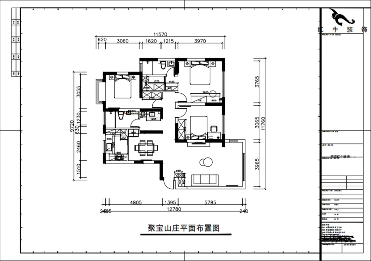 朱彥｜聚寶山莊海棠街區(qū)5-1203-130㎡-現(xiàn)代簡約風(fēng)格｜3室2廳2衛(wèi)｜老房改造｜定制家｜全包16萬｜00_02平面布置圖