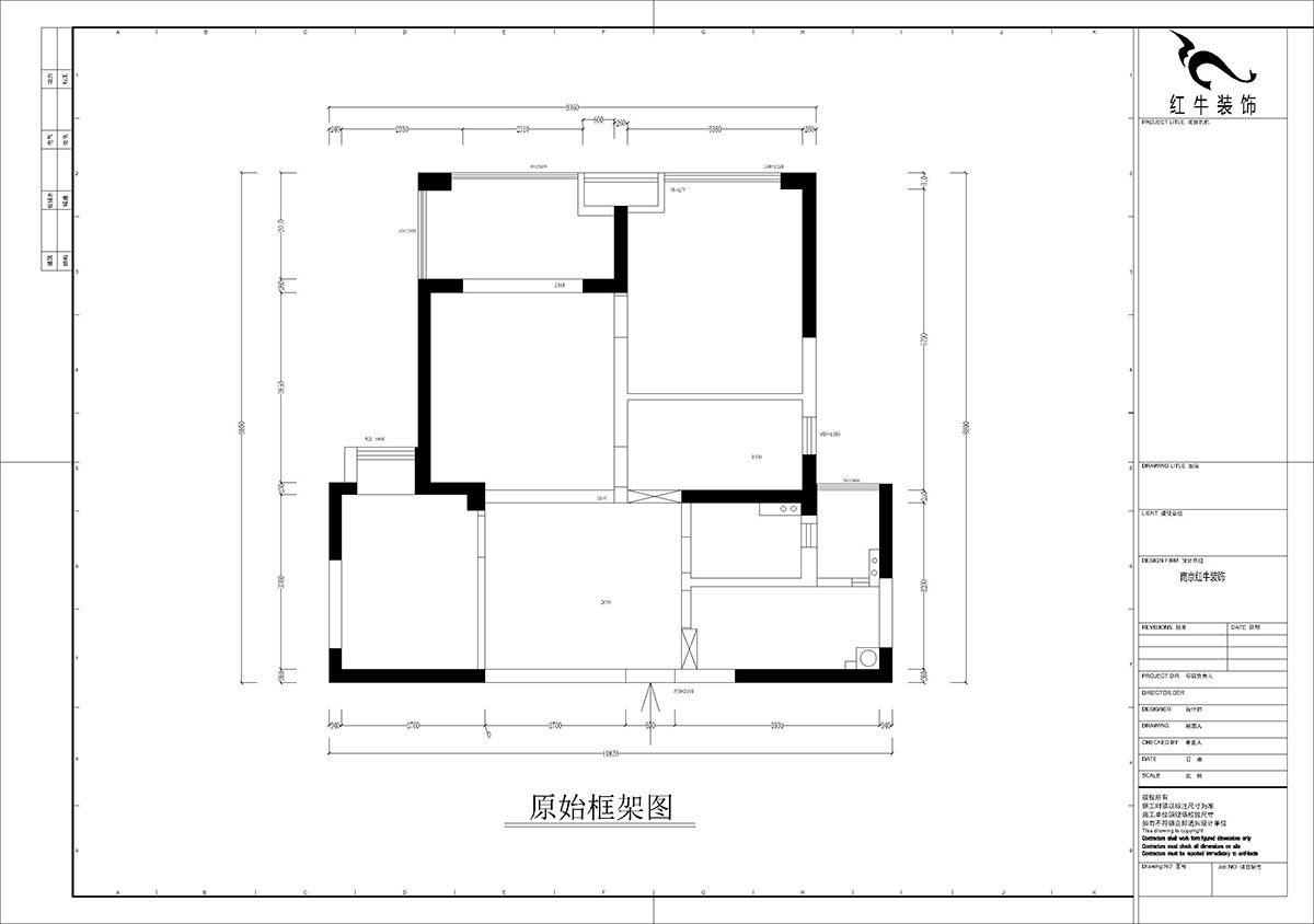 孟憲濤｜雅居樂花園23-2-2502-88㎡-簡約中古風格｜3室2廳2衛(wèi)｜老房裝修｜定制家｜全包12萬｜00_01原始結(jié)構(gòu)圖