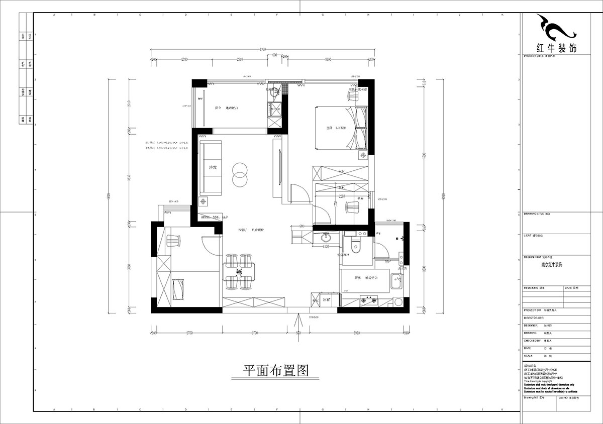 孟憲濤｜雅居樂花園23-2-2502-88㎡-簡約中古風格｜3室2廳2衛(wèi)｜老房裝修｜定制家｜全包12萬｜00_02平面布置圖
